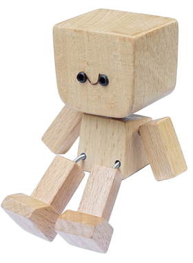 创意车载摆件木质治愈小木人圣诞