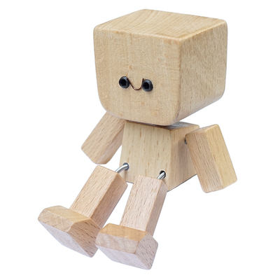 创意车载摆件木质治愈小木人圣诞