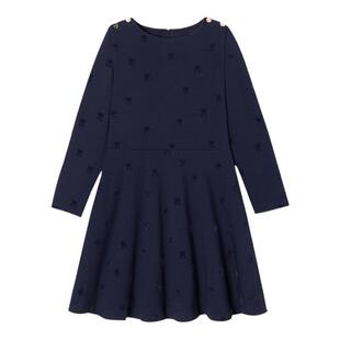 Jacadi亚卡迪法国女童长袖连衣裙秋冬加厚中大童长款裙子2039114