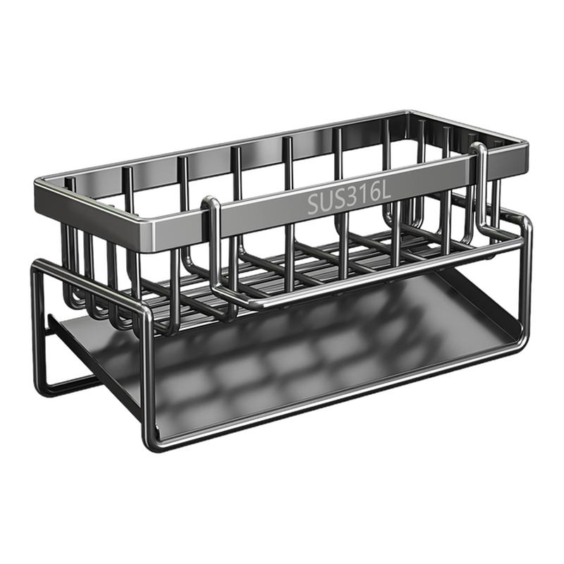 厨房置物架不锈钢沥水架加厚抹布收纳水龙头洗碗水槽用品收纳神器