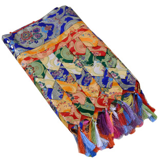 藏式风格密宗佛堂寺庙法会装饰用品金花五彩裙边佛幔帷幔挂帘桌围