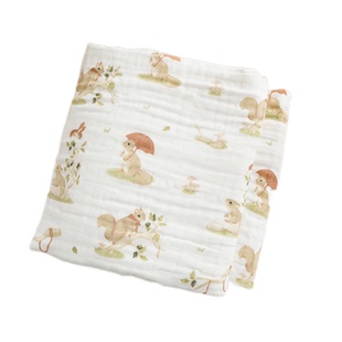 阿贝贝新生婴幼儿纱布浴巾宝宝盖毯超柔全棉儿童加大纯棉毛巾礼盒