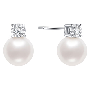 潮宏基铂雅铂金珍珠钻石耳饰PT950耳钉耳坠闪耀轻奢妇女节礼物