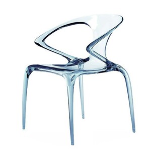 透明埃瓦椅意式极简异形树脂椅环氧水晶客厅塑料餐椅亚克力扶手椅