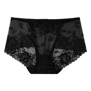 内裤女透明性感中腰蕾丝夏季薄款无痕网纱女士2025新款时尚三角裤