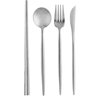 葡萄牙304不锈钢刀叉勺西餐餐具三件套筷子套装 儿童牛排刀叉家用