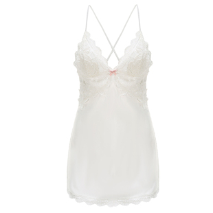 性感睡衣大码冰丝仿真丝套装高级感带胸垫吊带睡裙套装胖mm200斤