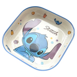 正品史迪仔毛怪三眼怪大四方盘子菜盘水果蛋糕密胺耐摔家用餐具