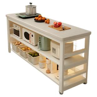 新款厨房多功能置物架落地多层微波炉收纳架家用切菜桌夹缝边桌子