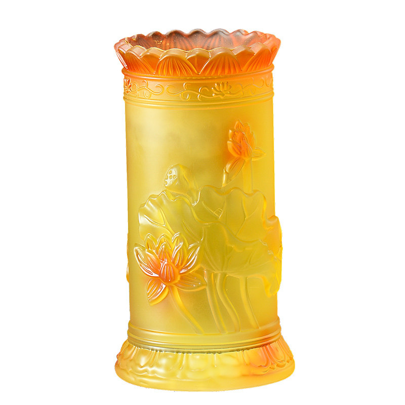 莲花造型储香香桶摆件