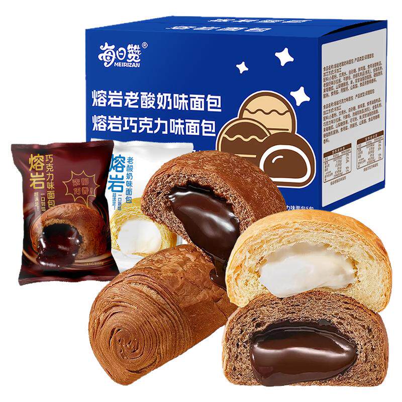 网红爆浆流心巧克力面包整箱