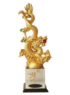 家皇玉龙摆件生肖龙家居装饰金龙
