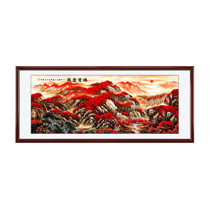 鸿运当头国画手绘真迹客厅挂画