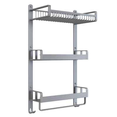 杰沙朗太空铝浴巾置物架免打孔