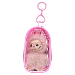 4代labubu保护壳4.0mini拉布布心底密码透明保护罩套硬壳外出娃包