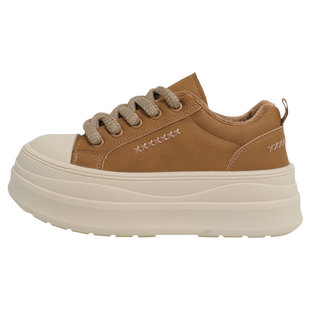 美拉德加绒加厚板鞋女冬季保暖厚底增高休闲运动鞋软底防滑二棉鞋