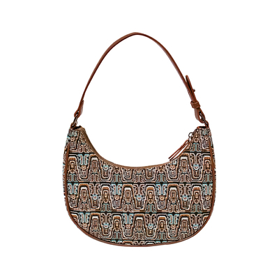 中国国家博物馆波曲纹提花腋下包