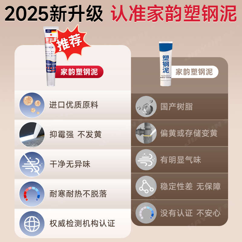 塑钢泥防水防霉厨卫密封胶卫生间美缝填缝剂隙补漏胶堵漏王速凝型