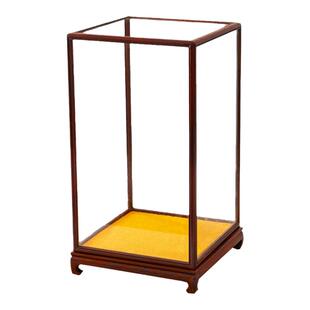 红酸枝明式透明古董文玩佛像佛龛红木工艺品摆件防尘玻璃罩展示盒