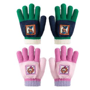 汪汪队女童帽子手套围巾儿童分指手套保暖冬季女童手套五指可爱