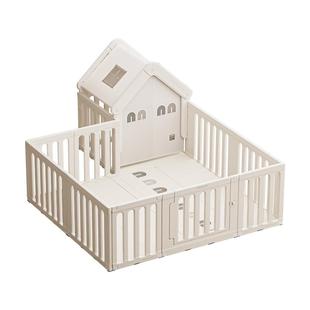 贝易彩虹地围栏宝宝婴儿爬爬垫围栏一体室内早教游戏防护栏秋千