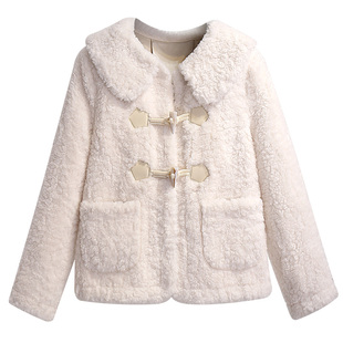 灰色小香风加厚羊羔毛皮毛一体女2025秋冬季新款慵懒风毛茸茸外套