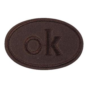 自粘椭圆刺绣徽章字母布贴纯色羽绒服裤子外套高档补丁贴装饰贴布