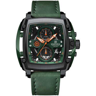 Naviforce领翔新款男士千禧年机甲风方形超霸气皮带个性手表正品
