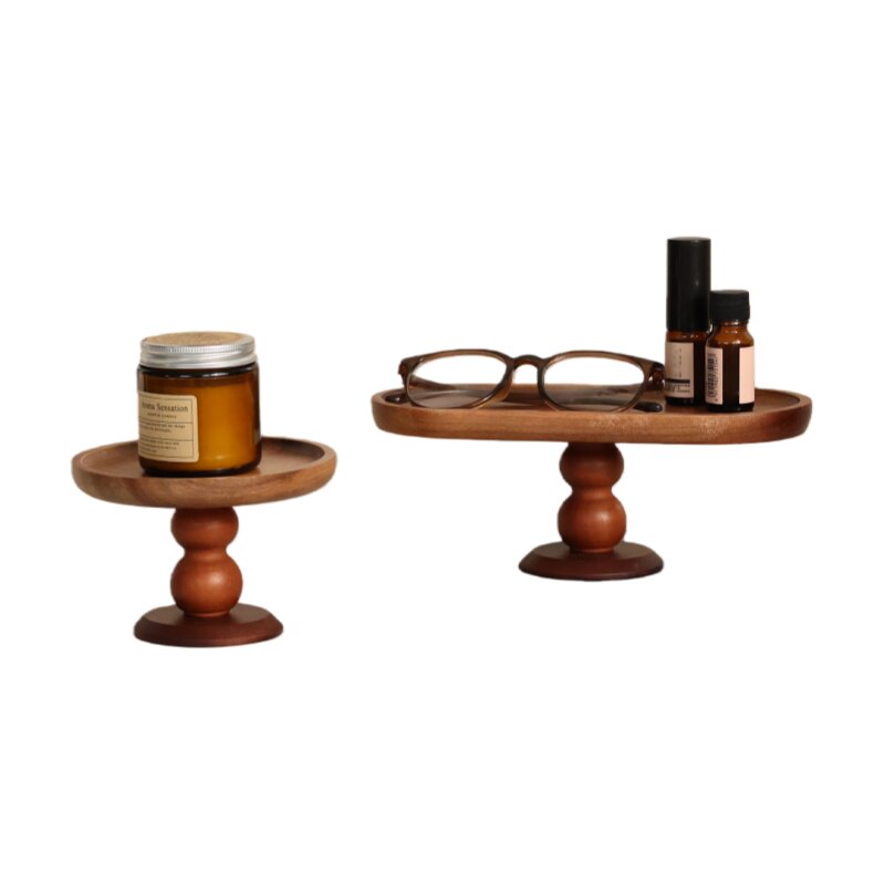 精纷优品原创实木高脚托盘收纳架