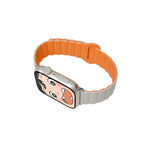 适用苹果手表s9表带新款iwatch8表带applewatch9磁吸硅胶回环S8夏天S7运动Ultra女生se高级S6透气iphonewatch