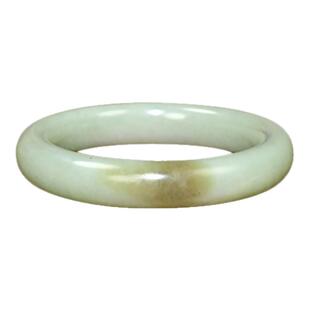 紫润轩新疆和田玉手镯且末料糖青白玉镯子哑光一口糖俏色收藏级