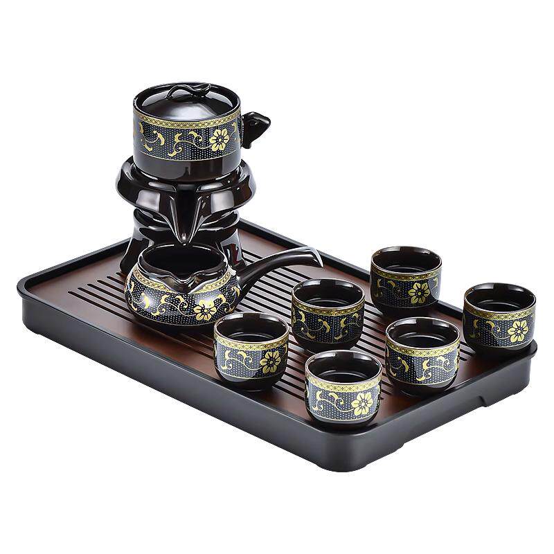 懒人自动茶具套装家用喝茶泡茶壶陶瓷冲茶器功夫茶杯石磨泡茶神器