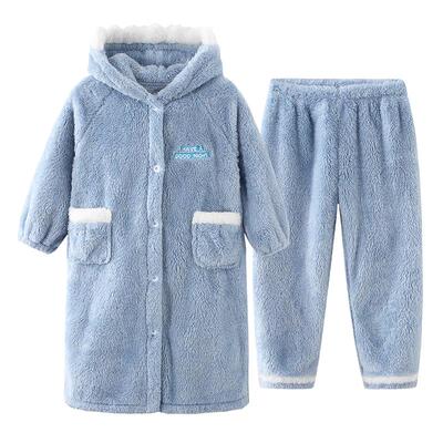 居家外穿季鲨鱼连帽小男孩睡衣