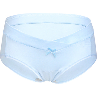 孕妇内裤纯棉怀孕期中期晚期低腰抗菌托腹无痕产后月子内衣短裤