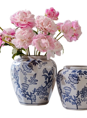 掬涵客厅桌面摆件八角罐