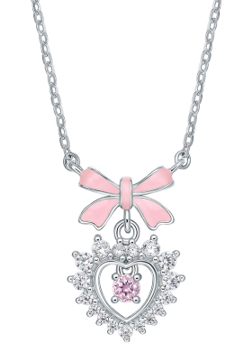 周六福项链女爱心项链坠S925银吊坠高级感轻奢小众送女友生日礼物