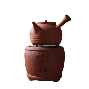 红泥电陶炭炉煮烹茶烧水家用户外陶土老式手工养生陶壶小风炉