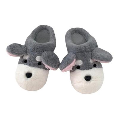 细细条可爱狗狗防滑家居棉拖鞋