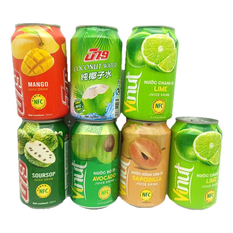 越南进口果汁饮料330ml山竹芒果青柠檬刺番荔枝人参果释迦果味