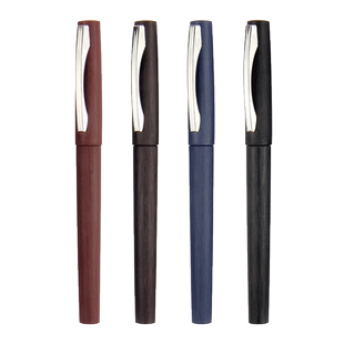 天卓木纹重感中性笔0.5 0.7 1.0子弹头黑色水笔特色笔杆纹路美观办公商务礼品笔签字练字顺滑有重量的笔粗字