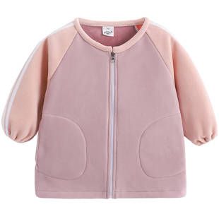 宝宝罩衣秋冬奥粒绒儿童保护羽绒服护衣小孩防脏防污拉链保暖罩衫