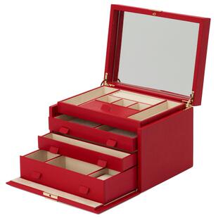 英国WOLF Palermo首饰盒戒指耳环手镯珠宝饰品婚庆礼收纳配锁4色