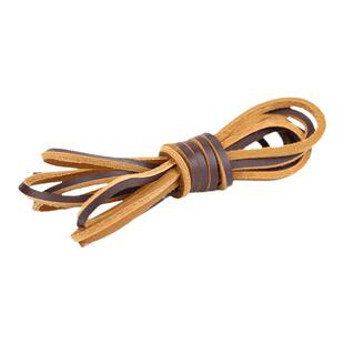 牛皮鞋带方形深棕色浅棕色黄色鞋绳高档复古工装靴豆豆鞋扁鞋带绳