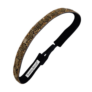 瑜伽头带Sweaty Bands 女窄珠片5/8复古手工发带头箍发箍头饰发饰