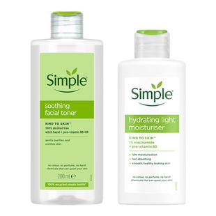 Simple爽肤水保湿乳敏感肌化妆品水乳护肤套装 敏肌护肤组合