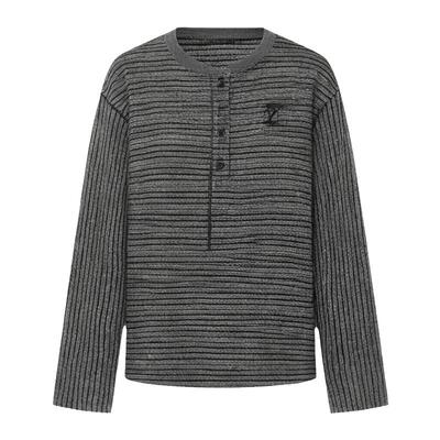 a02【ET自然系列】圆领条纹长袖T恤女装2026年春秋新款