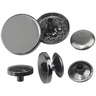 金属圆形纽扣子母铆钉皮衣领口机车服装饰扣女外套皮裙包包固定扣