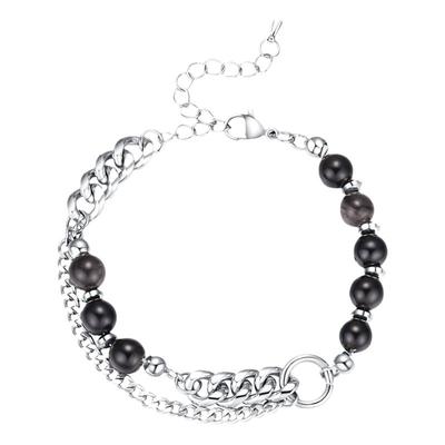 串珠拼接手链男小众酷