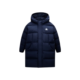 【防泼水】匡威男童长款羽绒服2025冬季儿童装加绒加厚防风外套