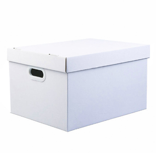 白色收纳箱牛皮大纸箱纸质书本收纳盒带盖储物整理箱装书衣物箱子